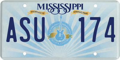 MS license plate ASU174