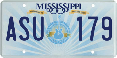 MS license plate ASU179