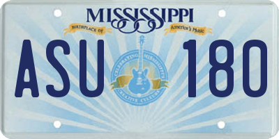 MS license plate ASU180