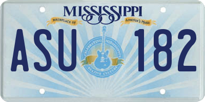 MS license plate ASU182