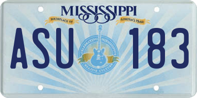 MS license plate ASU183