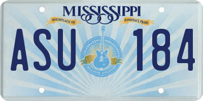 MS license plate ASU184