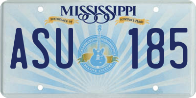 MS license plate ASU185