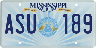 MS license plate ASU189