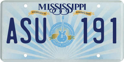 MS license plate ASU191