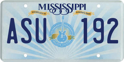 MS license plate ASU192