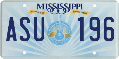 MS license plate ASU196