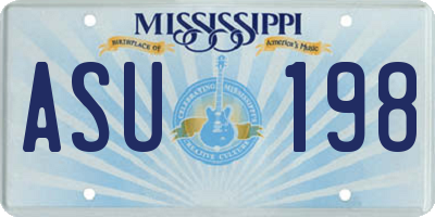 MS license plate ASU198