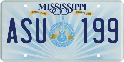 MS license plate ASU199