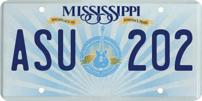MS license plate ASU202