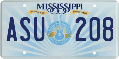 MS license plate ASU208