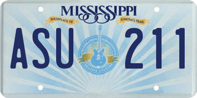MS license plate ASU211