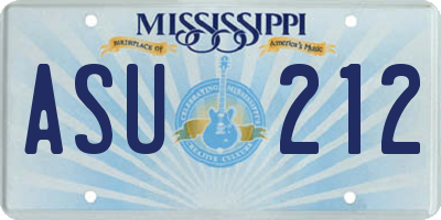 MS license plate ASU212