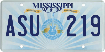 MS license plate ASU219