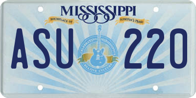 MS license plate ASU220