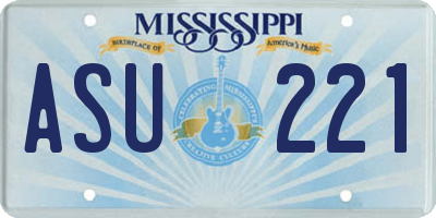MS license plate ASU221