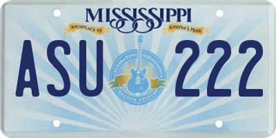 MS license plate ASU222