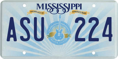 MS license plate ASU224