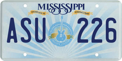 MS license plate ASU226