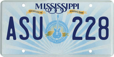 MS license plate ASU228
