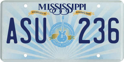 MS license plate ASU236