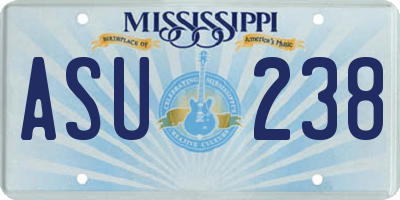 MS license plate ASU238