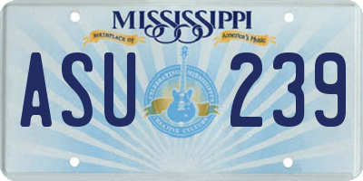 MS license plate ASU239
