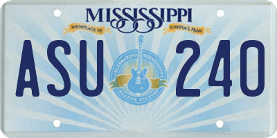 MS license plate ASU240