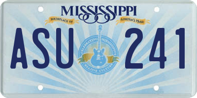 MS license plate ASU241