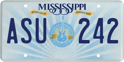 MS license plate ASU242