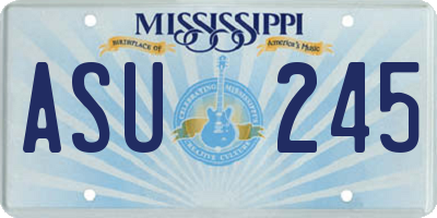 MS license plate ASU245