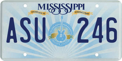 MS license plate ASU246