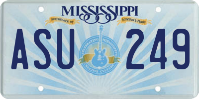 MS license plate ASU249