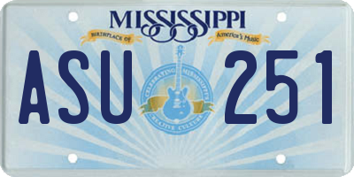 MS license plate ASU251