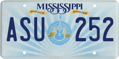 MS license plate ASU252