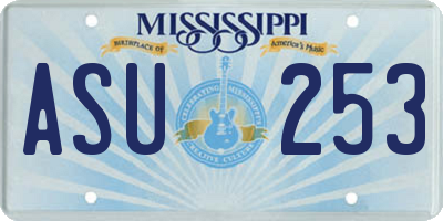 MS license plate ASU253