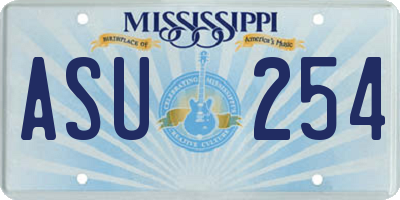 MS license plate ASU254