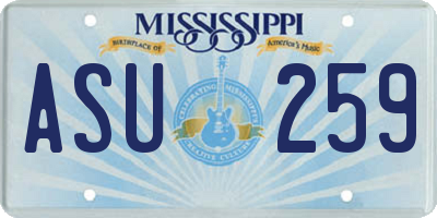 MS license plate ASU259