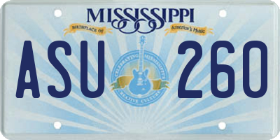 MS license plate ASU260