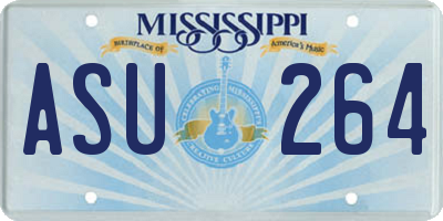 MS license plate ASU264