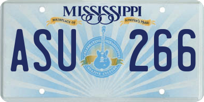 MS license plate ASU266