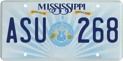 MS license plate ASU268
