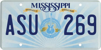 MS license plate ASU269