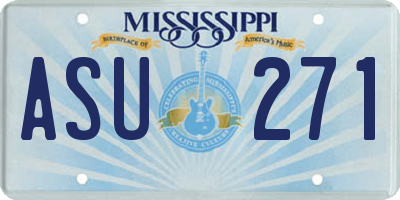 MS license plate ASU271