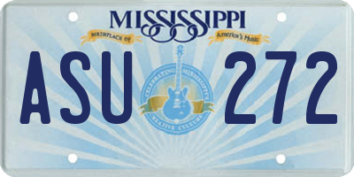MS license plate ASU272