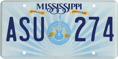 MS license plate ASU274