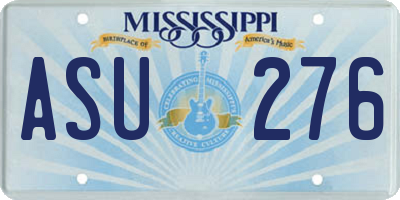 MS license plate ASU276
