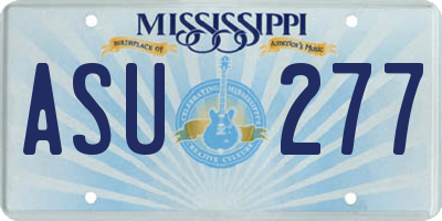 MS license plate ASU277