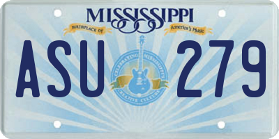MS license plate ASU279