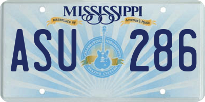 MS license plate ASU286